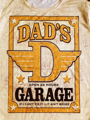 ''DAD'S GARAGE'' Pattern Print Men's Short Sleeve Comfy T shirt Graphic Tee