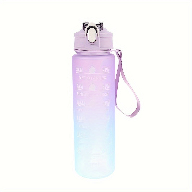 900ml Gradient Water Bottle Leakproof Flip Top Cup Fitness Travel