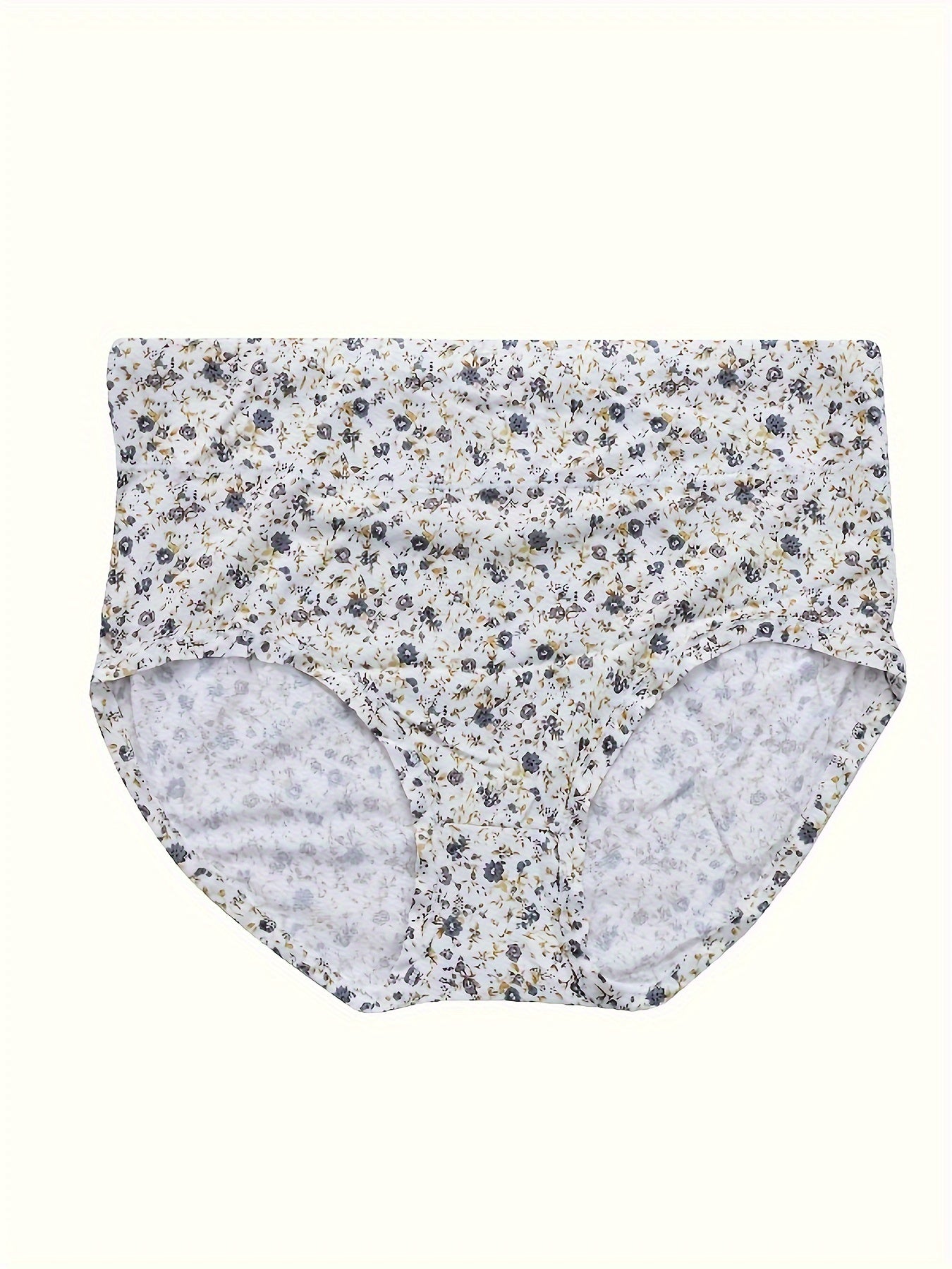 4 Pcs Women's Plus Ditsy Floral Print Comfort Briefs