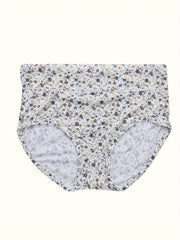 4 Pcs Women's Plus Ditsy Floral Print Comfort Briefs
