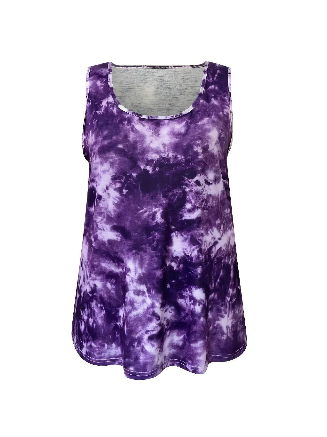 Tie Dye Tank Top Round Neck Medium Stretch