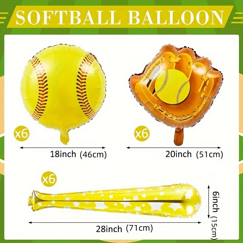 Softball Foil Balloon Softball Party Decoration