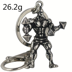 Sports Fitness Metal Keychain Bag Pendant Gift Men Boyfriend