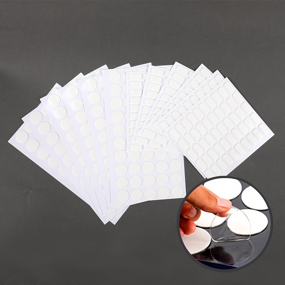 300pcs Double Sided Dot Stickers 2 Removable Round Rectangle Clear Sticky Tack