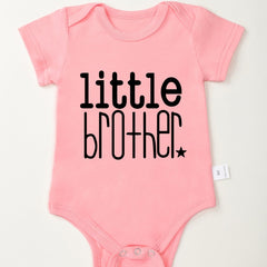 Baby Boys Little Brother Print Romper Soft Bodysuit for Summer