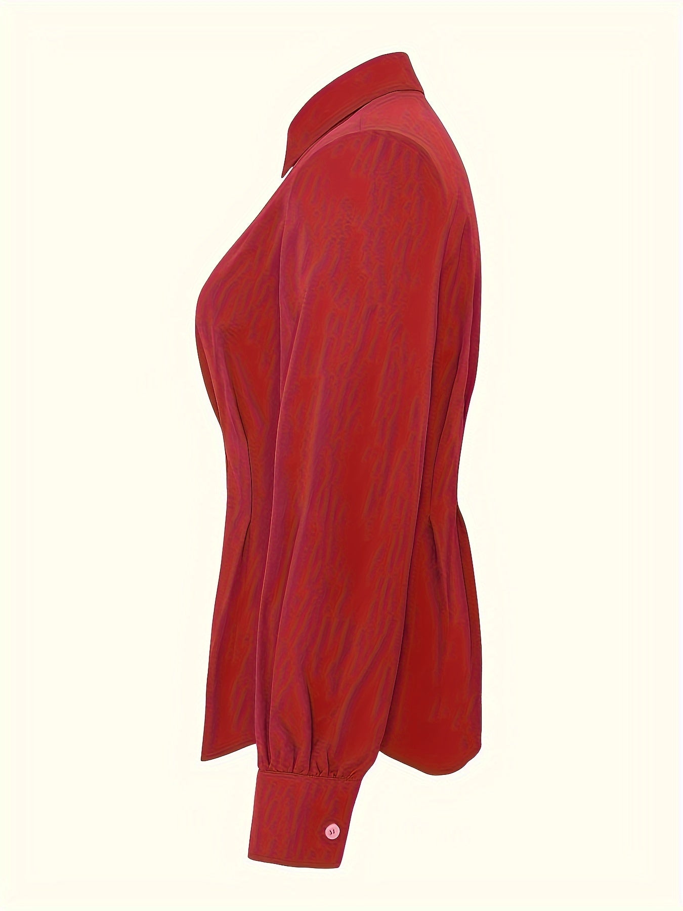 Button Up Lantern Sleeve Blouse