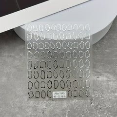 Irregular Bronzing Pattern Nail Art Stickers Decals Self Adhesive