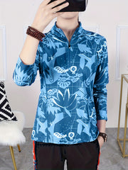 Zipper Long Sleeve Sports Tee Quick Dry Moisture Wicking Activewear