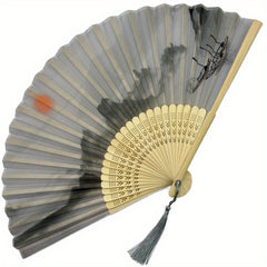 Chinese Style Folding Fan Vintage Painted Fan Dance Accessories