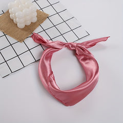 Solid Square Scarf Satin Neckerchief Bandana Head Wrap Hair Accessories