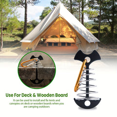 12pcs Tent Ground Anchor Pegs and Carabiners Set