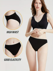 3pcs Solid Briefs Comfy & Breathable Panties Women's Lingerie