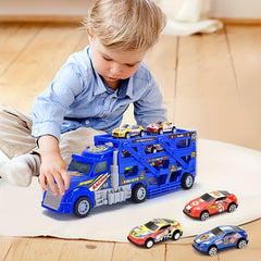 Deformation Track Toy Car With 4 Alloy Small Cars Inertia Ejection Storage