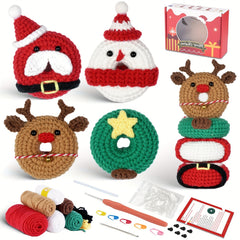 Christmas Doll Crochet Material Bag DIY Knitted Doll Set Gift