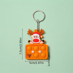 Christmas Series Silicone Keychain Toy Pendant Party Decor