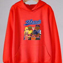 Cartoon Cats Girl Pattern Hooded Sweatshirt for Girls