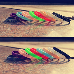 Smiling Face & Letter Silicone Bracelet Rubber Wristband