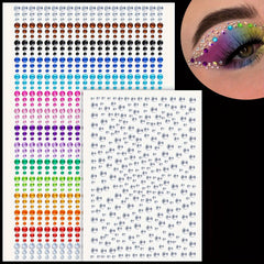 1225pcs Rhinestone Stickers Clear Colorful Self Adhesive Face Gems