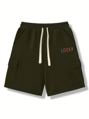 Men's Casual Graphic Drawstring Shorts With Pockets