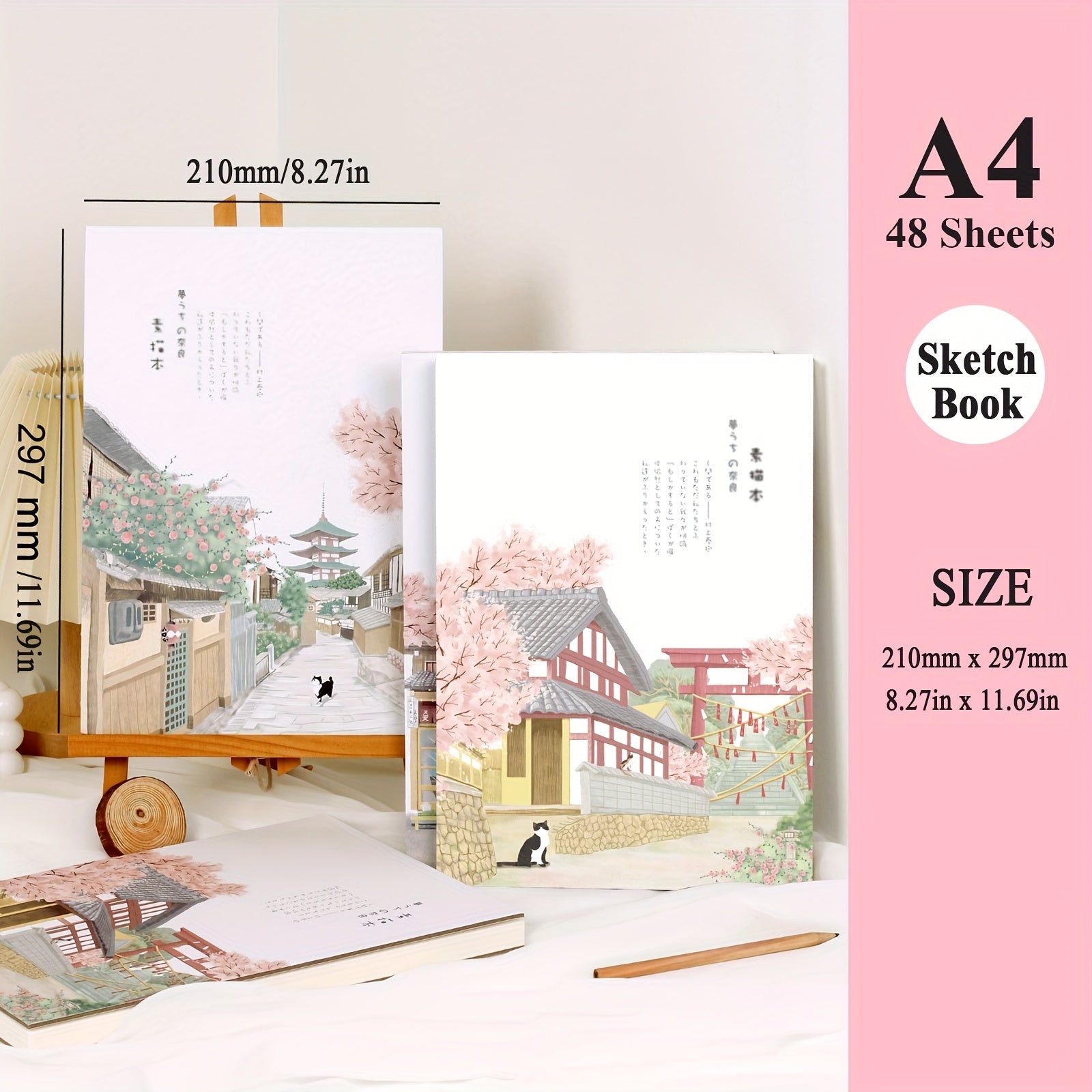 A4 Sketchbook 96 Pages Art Drawing Board Colored Pencil Doodle