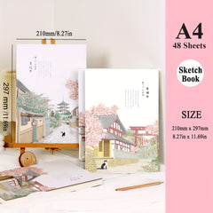 A4 Sketchbook 96 Pages Art Drawing Board Colored Pencil Doodle