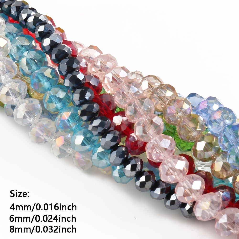 AB Clear Faceted Glass Crystal Rondelle Beads for Jewelry Making