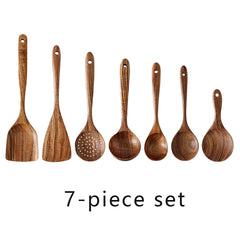 Teak Wooden Cutlery Spoon Cooking Spatula Kitchen Tool Set
