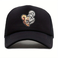 Men's Outdoor Sunshade Baseball Cap Cartoon Print Mesh Hat Hip Hop Hat