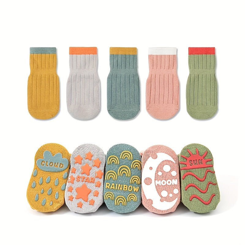 5 Pairs Knit Floor Socks for Toddler Boys Girls