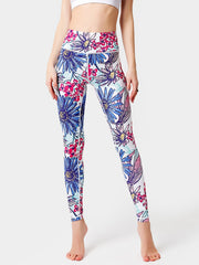Floral Yoga Leggings High Waist Sports Pants Women's Activewear