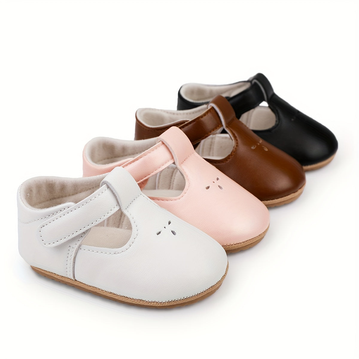 Baby Girls Leather Princess Shoes Soft Crib Prewalker Shoes