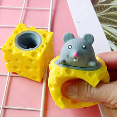 4pcs Mouse & Cheese Squeeze Stress Relief Fidget Toys