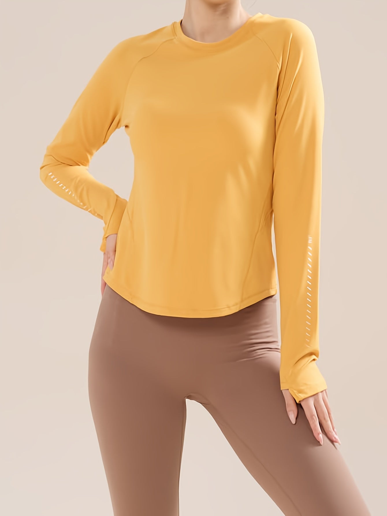 Moisture Wicking Yoga Top with Thumb Holes