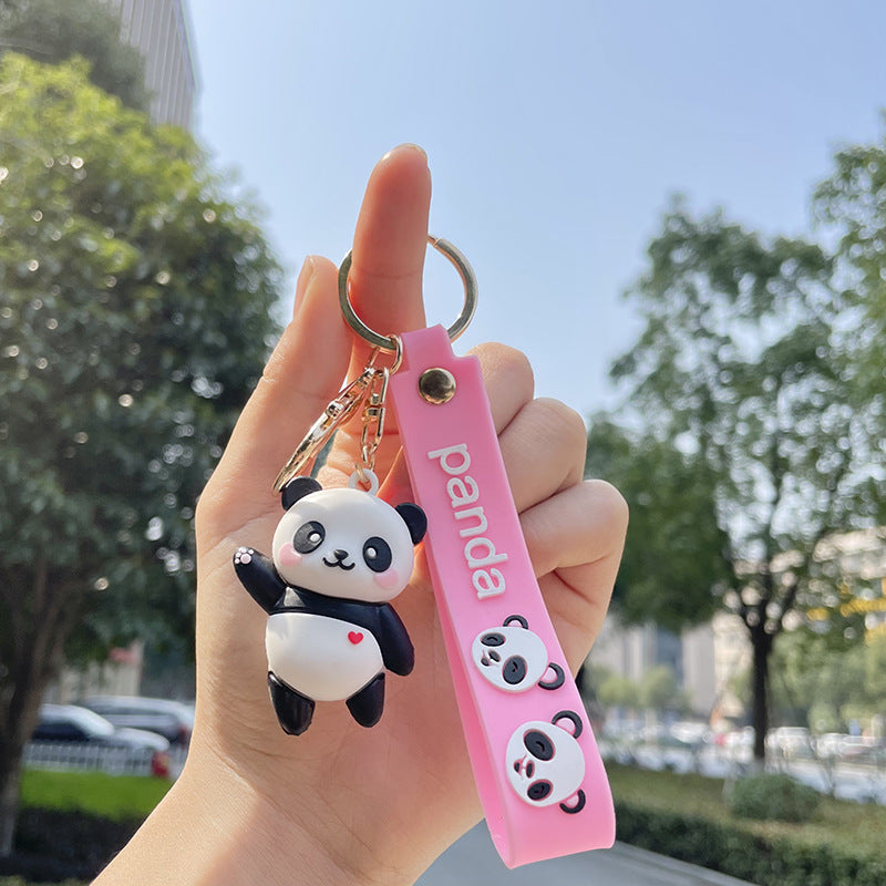 PVC Panda Keychain Pendant Cartoon Animal Bag Key Chain Keyring Ornament