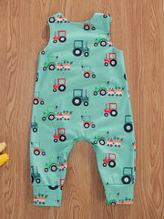 Baby Boys Cartoon Sleeveless Romper Jumpsuit