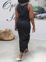 Sexy Party Dress Plain Cut Out Slim Fit Party Dress