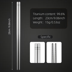 2 Pairs Titanium Chopsticks Reusable Cutlery Kitchen Tools