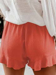 Minimalist Ruffle Trim High Waist Shorts for Summer