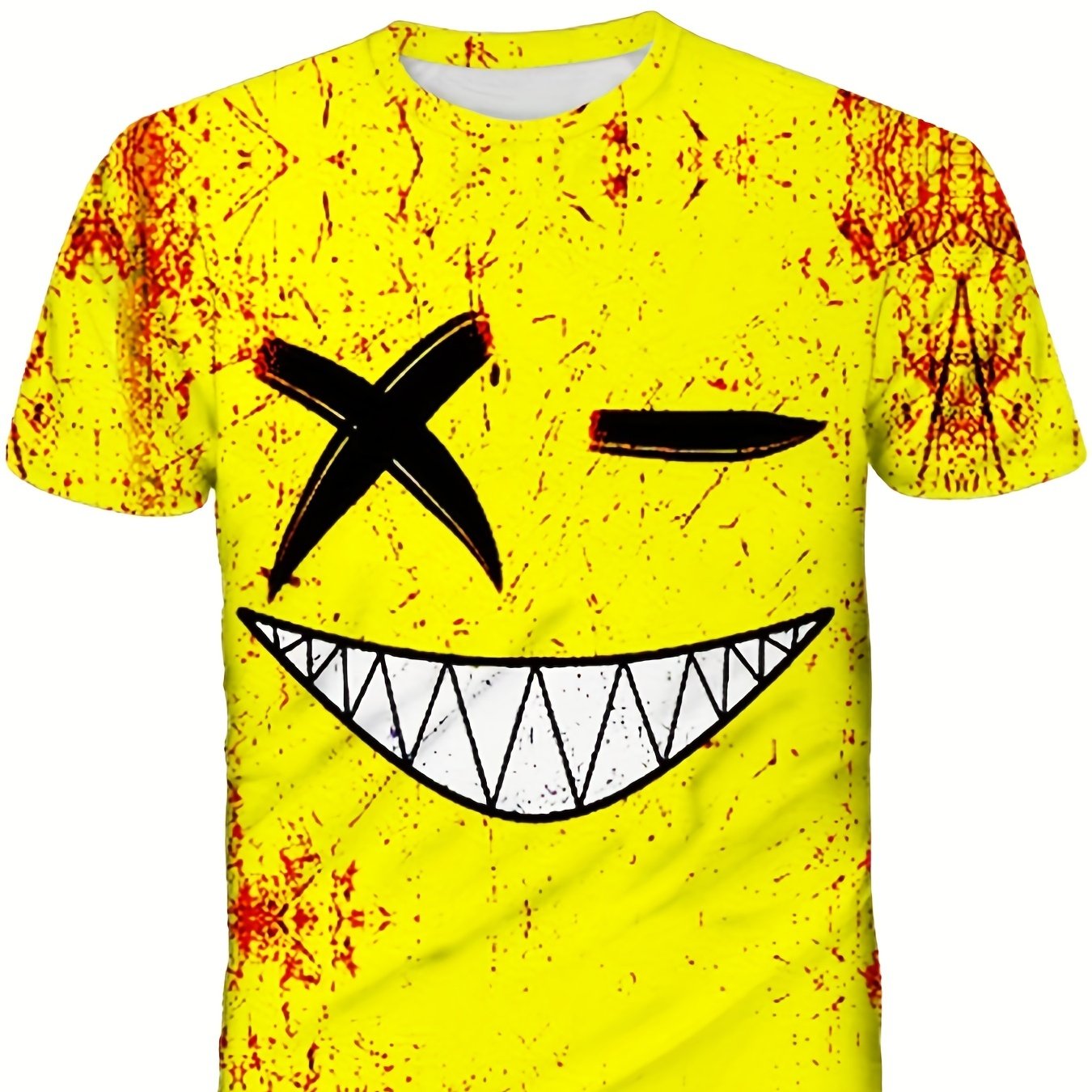 Boys' Happy Face Graphic T Shirt Short Sleeve Tee for Summer Fun