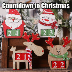 Christmas Countdown Calendar Ornament Wooden Date Display Decorations