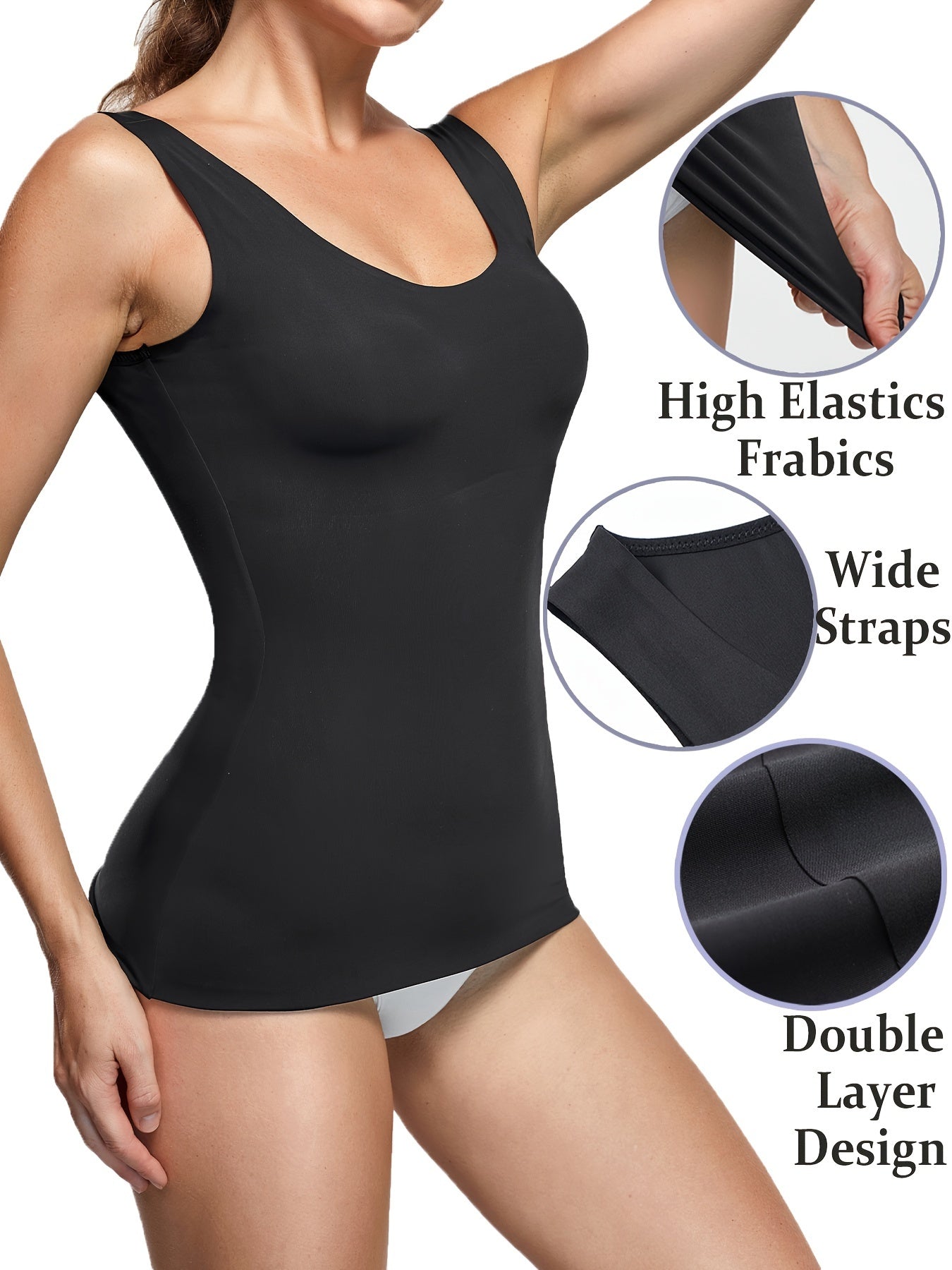 Women's Sports Tank Top Solid Stretch Tummy Control Sleeveless