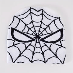 Y2K Spider Web Jacquard Beanie Gothic Knit Skull Cap Hip Hop Halloween