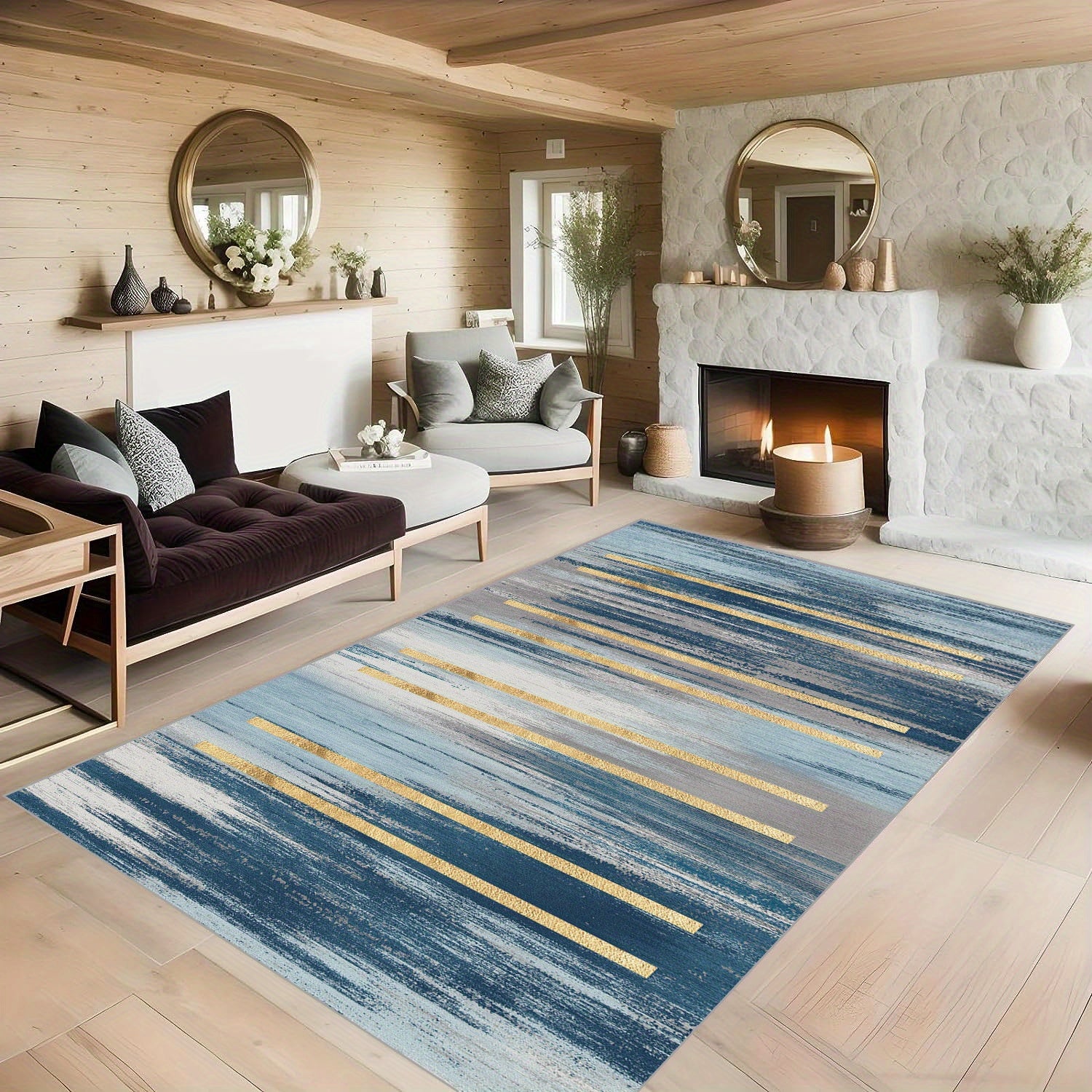 Minimalist Abstract Striped Carpet for Home Decor