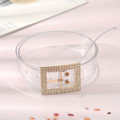 Stylish Rhinestone Eyelet Belt with Buckle for Women