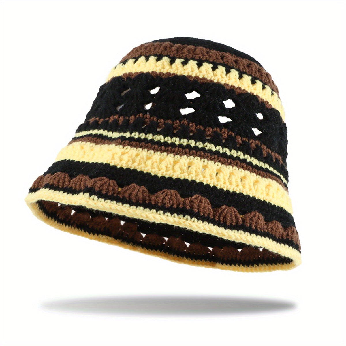 Vintage Crochet Beanie Summer Bucket Hat Classic Hollow Thin Knit Hat