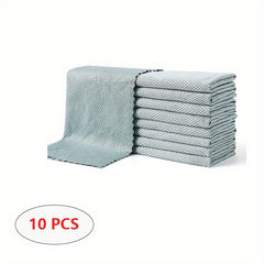 Microfiber Cleaning Towels 10pcs: Absorbent Hand Towels for Car Glass & Kitchen