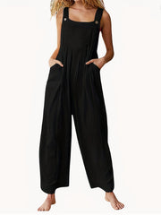 Wide Leg Overall Jumpsuit Women's Clothing