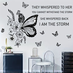 Butterfly Girl Wall Sticker Self Adhesive PVC Decal for Home Decor