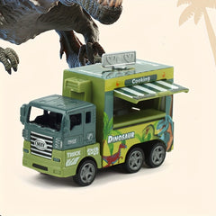 1pc Alloy Car Model Cartoon Cake Fast Food Car Dinosaur Pattern