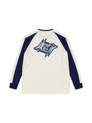 Block Pattern Print Men's Long Sleeve Active T-shirt for Spring Summer Autumn